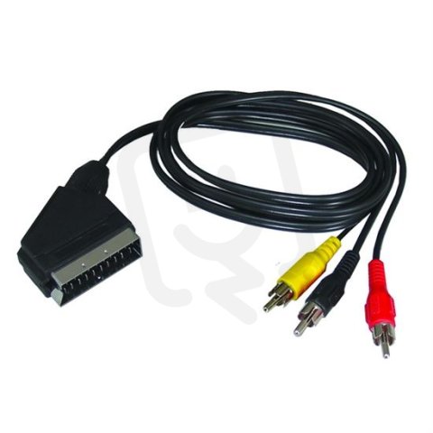 SCART kabel SCART konektor - 3 x CINCH konektor přepínatelný sáček 1m SSV0301E