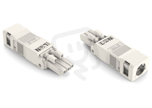 Zdířka S pouzdrem s odlehčením tahu 3pól. bílá WAGO 890-123