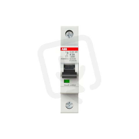 ABB S201MT-K2, jednofázový jistič,  2A, K, 10kA, určeno pro drážní aplikace