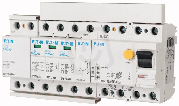 Eaton 158333 Svodič přepětí třídy T1+T2(B+C),3pól+N/PE,TN-S,TT