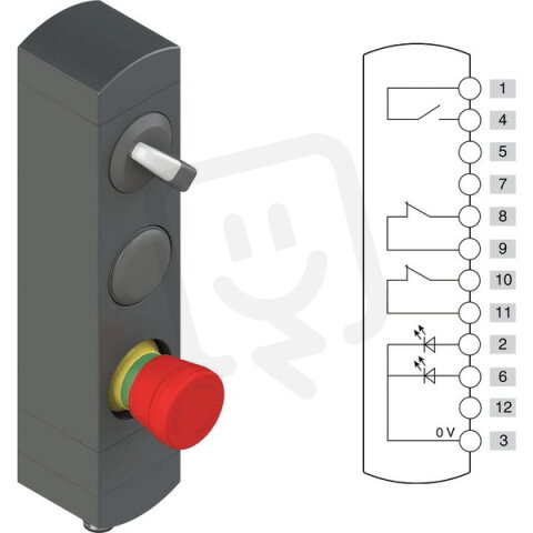Ovládací jednotka BN 3 prvky (konfigurace A30) 1NO, Konektor M12,12 pólů, IP65