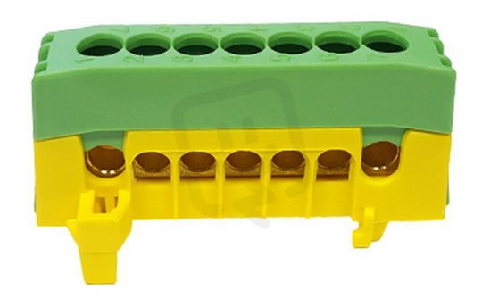 CS-PE7 Rozbočovací můstek počet svorek 7, průřez 16 mm2, barva zelená OEZ:35904