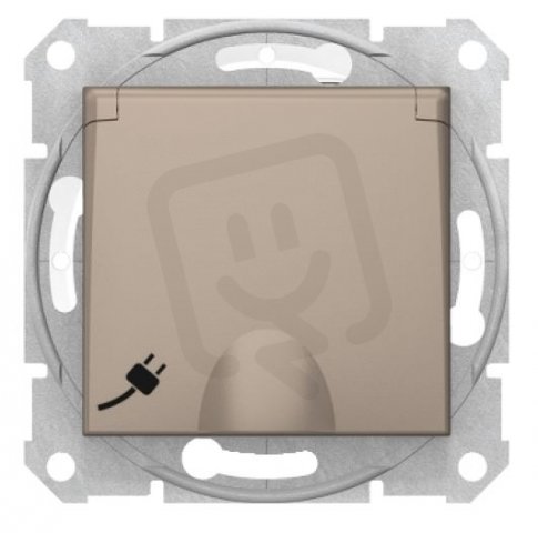 Sedna Zásuvka 2P+PE IP44 bezšroubová dětské clonky, titan SCHNEIDER SDN2800868