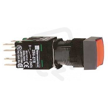 Schneider XB6CA42B Ovládač stiskací, lícující s návratem, 1 V - rudý