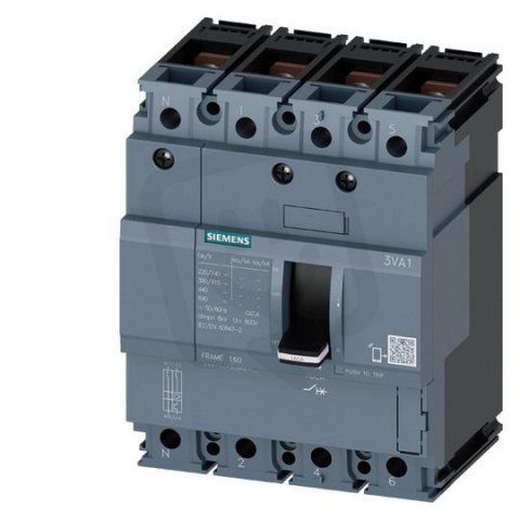Jistič 3VA11, 20A 70kA/415V, Ir 20A, bez jištění N-pólu, 4P přední přívod