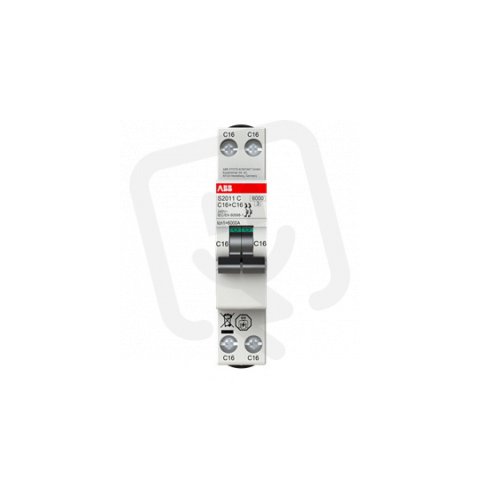 S2011C-B10 1P+1P fázový jistič 1mod 10A char. B 6kA ABB 2CDS251281R0105