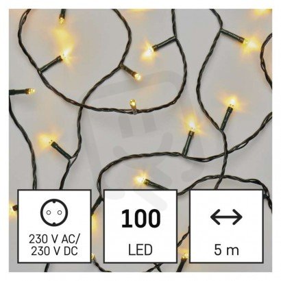 LED vánoční řetěz, 5 m, vnitřní, teplá bílá