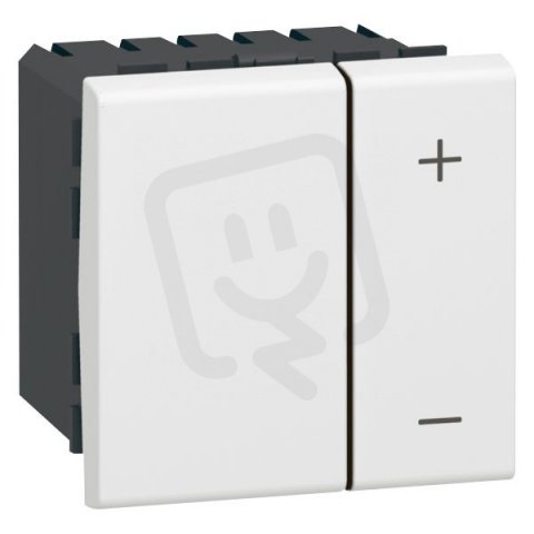 MOSAIC TLAČÍTKOVÝ STMÍVAČ 230V 600W 2MODULOVÝ BÍLÁ LEGRAND 078405