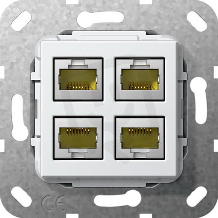 Modulární Jack MJ RJ45 Cat.6A 10 GB 4x LSA plus vložka čistě bílá GIRA 569903