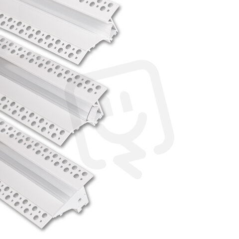 Vestavný hliníkový profil AV pro sádrokarton, 95x34mm, čirý difuz., bílý 1m
