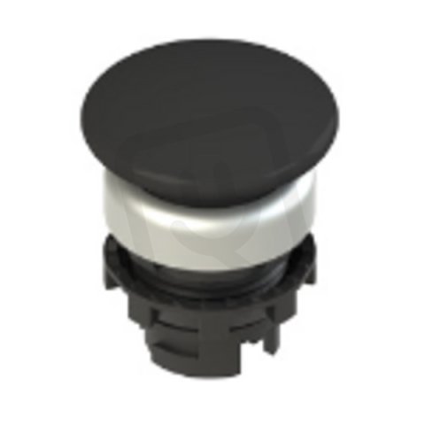 Hřibové tlačítko černé 36 mm, chromový kroužek, bez popisu PIZZATO E21PU2F1490