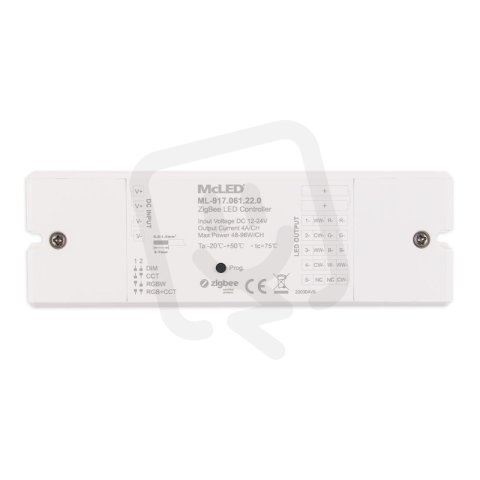 ZigBee přijímač řízení jasu, CCT, RGB, RGBW, RGB+CCT, max. 5x4A, 12-24V
