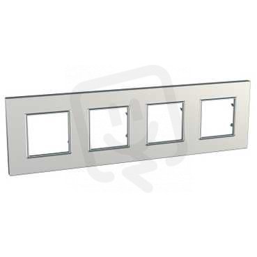 Unica Quadro Krycí rámeček čtyřnásobný, Silver SCHNEIDER MGU6.708.55