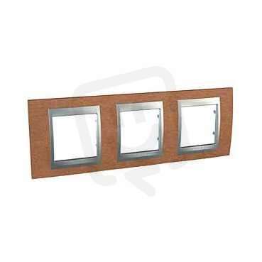 Unica Top Krycí rámeček trojnásobný, Cherry/Aluminium SCHNEIDER MGU66.006.0M2