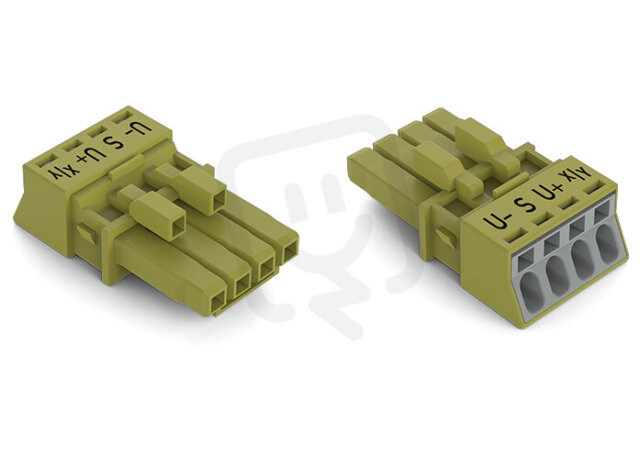 Zdířka 4pól. Kód. B světle zelená WAGO 890-264/071-000