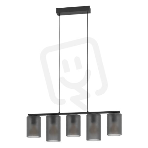 Závěsné svítidlo COLOMERA E27 černá/šedá 5X40W IP20 EGLO 901163
