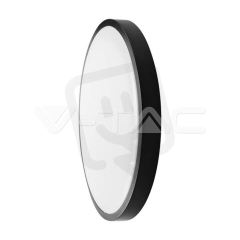30W LED Dome Light Round Black Frame 6400K IP44 V-TAC SKU7641