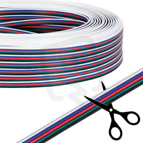 5-žilový plochý PVC kabel AWG 20/0,52 mm