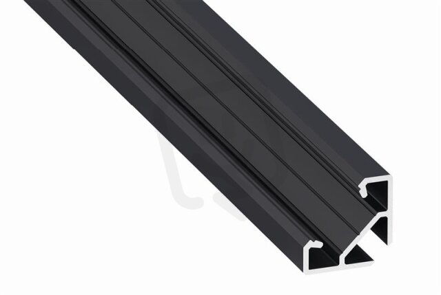 Rohový hliníkový profil AL-PROFIL AJAR ROCK ANTHRACITE LACQUERED 2M GXLP1115