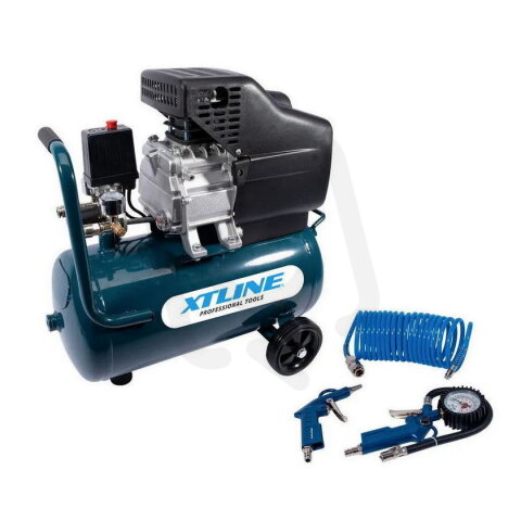 Kompresor olejový 1500 W, 24 l + příslušenství XTLINE XT2003SET