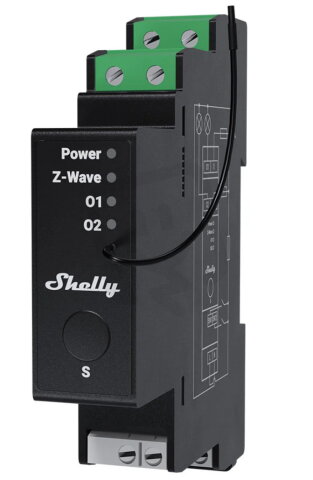 Spínací modul na DIN SHELLY WAVE PRO 2PM LR, Z-Wave Long Range,