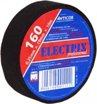 Izolační páska ANTICOR 160 textilní 19mm x 10m černá