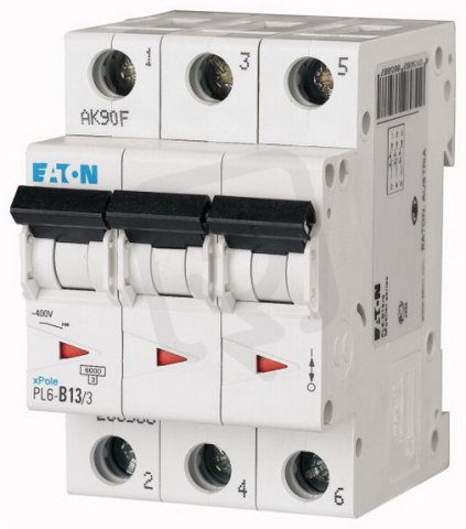 Jistič PL6-C13/3 char C, 3-pólový, 6kA, 13A EATON 286600
