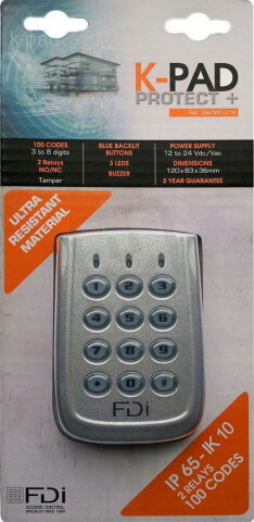Kódová klávesnice, 2 výstupy, antivandal (zamak), IP65, montáž na povrch