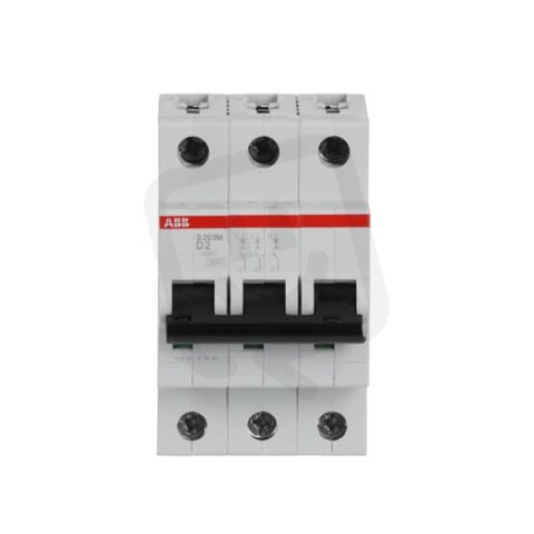 S203M-D2 3 fázový jistič 2 A char. D 10kA ABB 2CDS273001R0021
