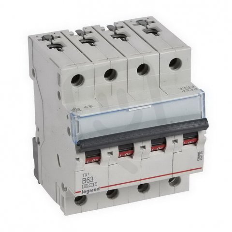 TX3 JISTIČ, 4 PÓLOVÝ, CHAR. B, 63A 10000A LEGRAND 404160