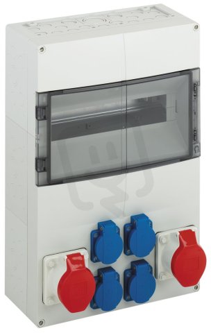 Zásuvková kombinace AKi 14-3S šedá IP44 IK08 450x142x300mm SPELSBERG 73913101