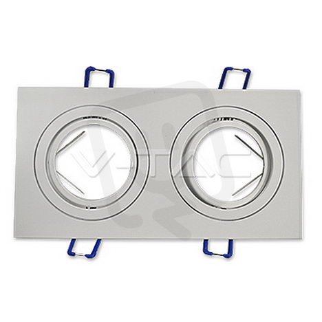 2 x GU10 Housing Square White,  VT-783