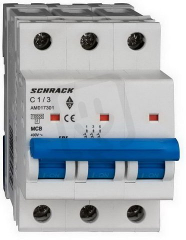 Instalační jistič AMPARO 10kA, C 1A, 3P SCHRACK AM017301--