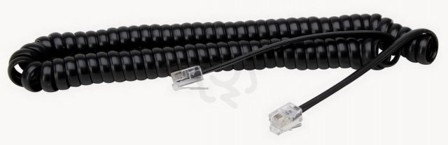 Kopp 33369428 Telefonní spirálový kabel s modulárním konektorem, 3 m, černý