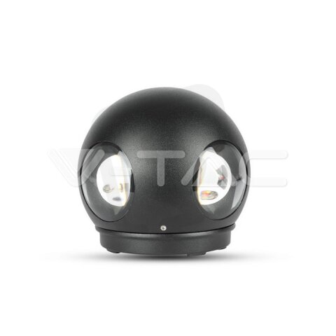 4W LED Wall Light Black Body Round 4000K