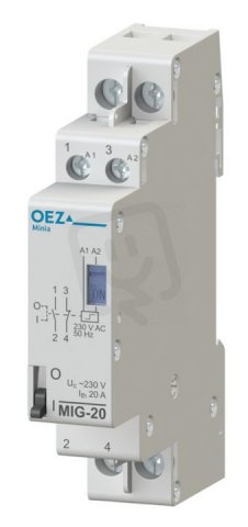 MIG-20-20-A230 Impulzní relé Ith 20A,Uc AC 230 V, 2x zapínací kontakt OEZ:43186