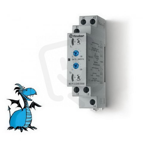 Časové relé, TA, 1P/16A, 12-240V AC/DC, 100ms-20h FINDER 80.91.0.240.0000