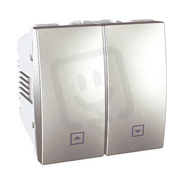 Unica Spínač ovládače žaluzií řazení 2x1 Aluminium SCHNEIDER MGU3.208.30