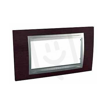 Unica Top Krycí rámeček čtyřmodulový, Wenge/Aluminium SCHNEIDER MGU66.104.0M3