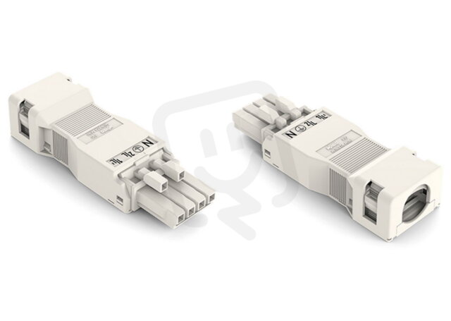 Zdířka S pouzdrem s odlehčením tahu 4pól. bílá WAGO 890-124