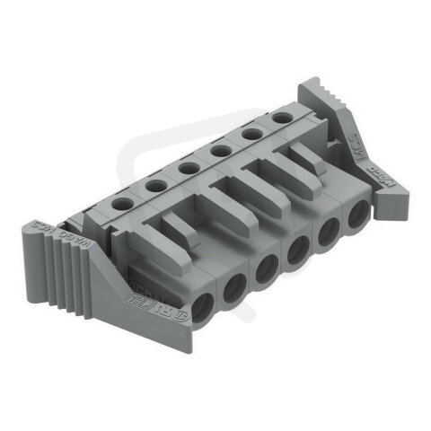 Pružinová svorkovnice THT úhlová 5 mm šedá 6pól. WAGO 232-236/039-000