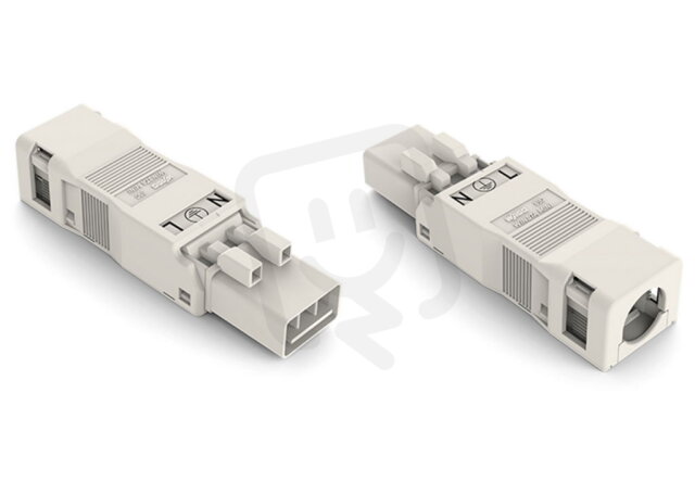 Zástrčka S pouzdrem s odlehčením tahu 3pól. bílá WAGO 890-133