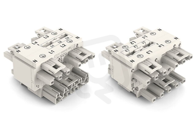 Rozvaděč, trojfázový na střídavý proud, se změnou fáze, 5pól./3pól., bílá