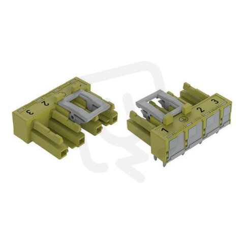 Zásuvka na desky plošných spojů, úhlové, 4pól., světle zelená
