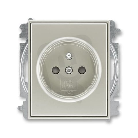 ABB TIME Zásuvka s clonkami bezšroubové svorky starostříbrná 5519E-A02357 32