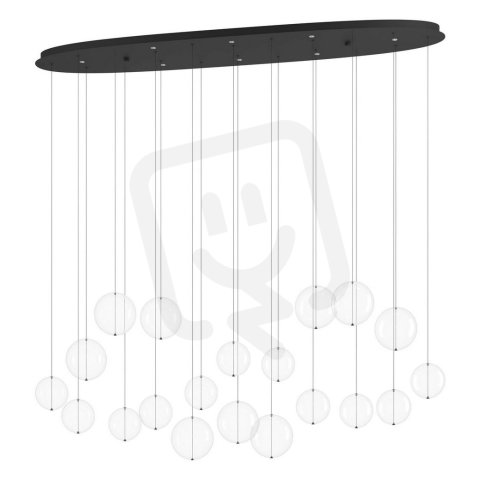 Závěsné svítidlo ESPARDELLO LED OVAL černá/KLAR 8X5,4W EGLO 390344