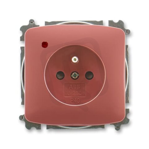 Zásuvka ABB TANGO s přepěťovou ochranou, optická vřesová červená 6699A-A06357 R2