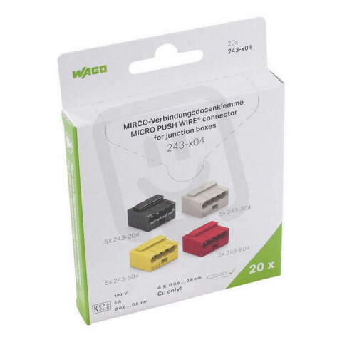 Spojovací krabicová svorka MICRO, Pro plné vodiče, Max. O 0,8 mm, Tmavě šedá