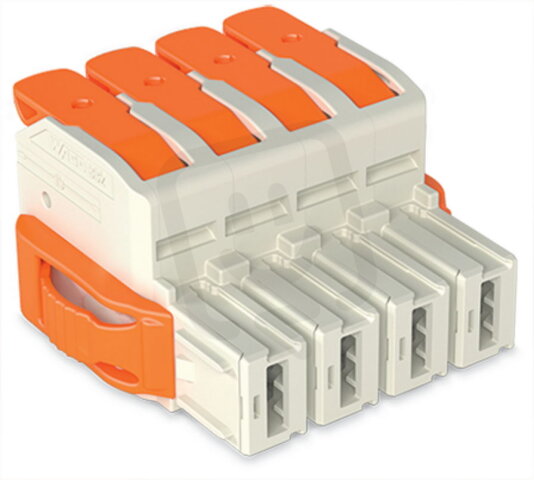 1vodičová pružinová svorkovnice, Páčka, Push-in CAGE CLAMP, Světle šedá