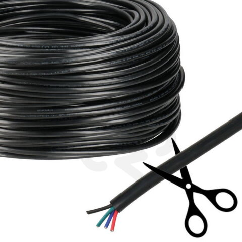 4-žilový kulatý PVC kabel AWG 20/0,52 mm